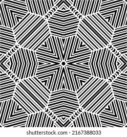 Abstract background with black and white mandala. Unique geometric vector swatch. Perfect for site backdrop, wrapping paper, wallpaper, textile and surface design. 