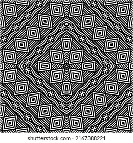 Abstract background with black and white mandala. Unique geometric vector swatch. Perfect for site backdrop, wrapping paper, wallpaper, textile and surface design. 