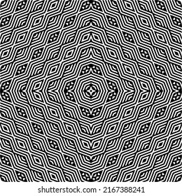 Abstract background with black and white mandala. Unique geometric vector swatch. Perfect for site backdrop, wrapping paper, wallpaper, textile and surface design. 