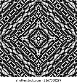 Abstract background with black and white mandala. Unique geometric vector swatch. Perfect for site backdrop, wrapping paper, wallpaper, textile and surface design. 