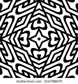 Abstract background with black and white mandala. Unique geometric vector swatch. Perfect for site backdrop, wrapping paper, wallpaper, textile and surface design. 