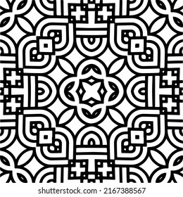 Abstract background with black and white mandala. Unique geometric vector swatch. Perfect for site backdrop, wrapping paper, wallpaper, textile and surface design. 