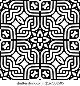 Abstract background with black and white mandala. Unique geometric vector swatch. Perfect for site backdrop, wrapping paper, wallpaper, textile and surface design. 