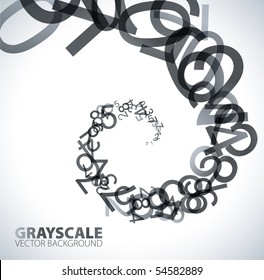 Abstract background with black and white  numbers