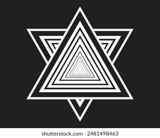 Abstract Background black and white overlapping triangles on a white background