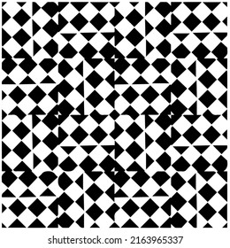 Abstract background with black and white pattern. Unique geometric vector swatch. Perfect for site backdrop, wrapping paper, wallpaper, textile and surface design. 