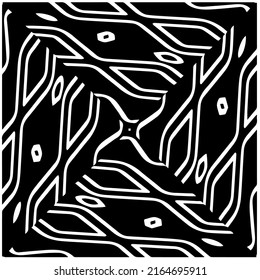 Abstract background with black and white pattern. Unique geometric vector swatch. Perfect for site backdrop, wrapping paper, wallpaper, textile and surface design. 
