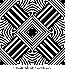 Abstract background with black and white pattern. Unique geometric vector swatch. Perfect for site backdrop, wrapping paper, wallpaper, textile and surface design. 