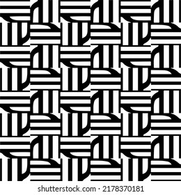 Abstract background with black and white pattern. Unique geometric vector swatch. Perfect for site backdrop, wrapping paper, wallpaper, textile and surface design. 