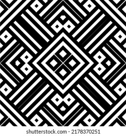 Fondo abstracto con patrón blanco y negro. Muestra de vector geométrico única. Perfecto para el fondo del sitio, papel envolvente, papel tapiz, textil y diseño de superficie. 
