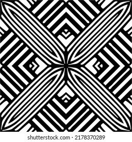 Abstract background with black and white pattern. Unique geometric vector swatch. Perfect for site backdrop, wrapping paper, wallpaper, textile and surface design. 