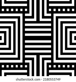 Fondo abstracto con patrón blanco y negro. Muestra de vector geométrico única. Perfecto para el fondo del sitio, papel envolvente, papel tapiz, textil y diseño de superficie. 