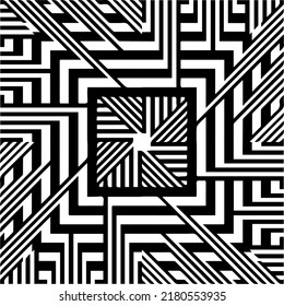 Abstract background with black and white pattern. Unique geometric vector swatch. Perfect for site backdrop, wrapping paper, wallpaper, textile and surface design. 