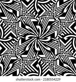 Abstract background with black and white pattern. Unique geometric vector swatch. Perfect for site backdrop, wrapping paper, wallpaper, textile and surface design. 
