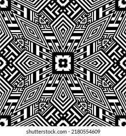 Abstract background with black and white pattern. Unique geometric vector swatch. Perfect for site backdrop, wrapping paper, wallpaper, textile and surface design. 