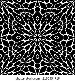 Fondo abstracto con patrón blanco y negro. Muestra de vector geométrico única. Perfecto para el fondo del sitio, papel envolvente, papel tapiz, textil y diseño de superficie. 