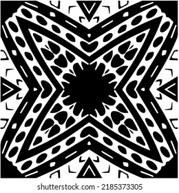 Abstrakter Hintergrund mit schwarz-weißem Muster. Monochrome Mandala. Einzigartige geometrische Vektorgrafik. Ideal für die Website-Hintergrund, Wickelpapier, Tapete, Textil und Oberflächendesign. 