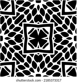Abstract background with black and white pattern. Monochrome mandala. Unique geometric vector swatch. Perfect for site backdrop, wrapping paper, wallpaper, textile and surface design. 