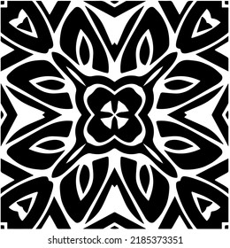 Abstract background with black and white pattern. Monochrome mandala. Unique geometric vector swatch. Perfect for site backdrop, wrapping paper, wallpaper, textile and surface design. 