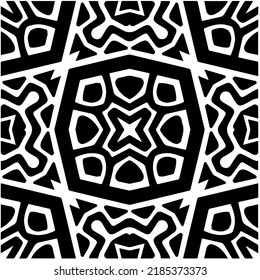 Abstract background with black and white pattern. Monochrome mandala. Unique geometric vector swatch. Perfect for site backdrop, wrapping paper, wallpaper, textile and surface design. 