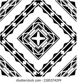 Abstract background with black and white pattern. Monochrome mandala. Unique geometric vector swatch. Perfect for site backdrop, wrapping paper, wallpaper, textile and surface design. 