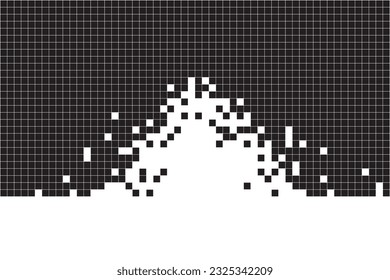 Fondo abstracto, patrón de píxeles en blanco y negro, estilo de patrón 2D, espacio de copia debajo.
