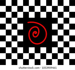 Abstract background black and white with red color