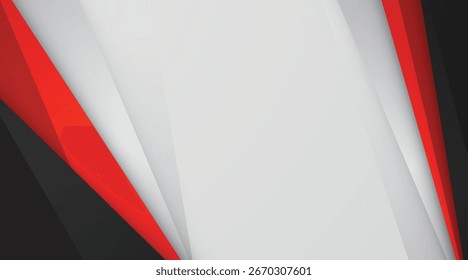 Abstract background black, white, red and silver gradient color modern design template
