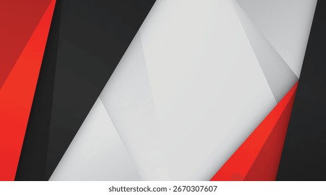 Fondo Abstractas negro, blanco, rojo y plata color degradado Plantilla de diseño moderno
