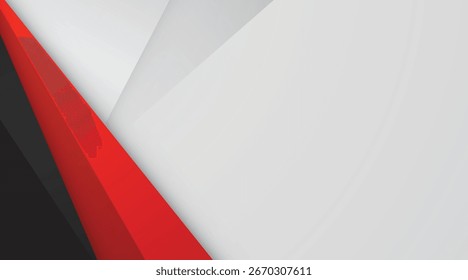 Abstract background black, white, red and silver gradient color modern design template