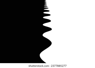 Abstract background: Black and white sand hill line 
