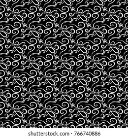 Abstract background. Black and white seamless pattern for textile and wallpapers