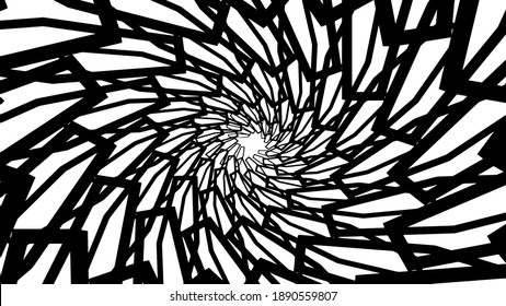 Abstract background, black and white spiral whirl, fractal like design, intereting vector illustration.