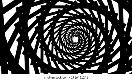 Abstract background, black and white spiral whirl, fractal like design, intereting vector illustration.