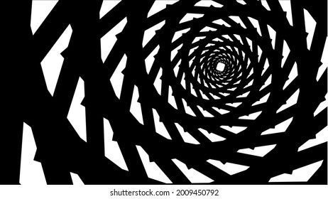 Abstract background, black and white spiral whirl, fractal like design, intereting vector illustration.