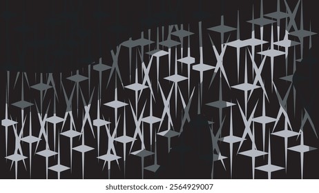 Abstract Background: black and white stars stairway in the void space. Good asset for design, background, presentation, and demonstration materials.