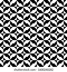 Abstract background. Black and white texture. Seamless pattern. Traditional folk design.