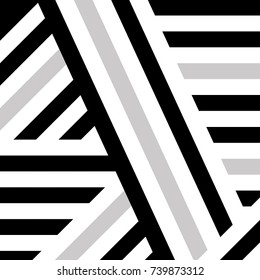 Abstract background in black and white vector stripe.