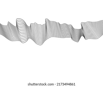 abstract background black and white wave line art
