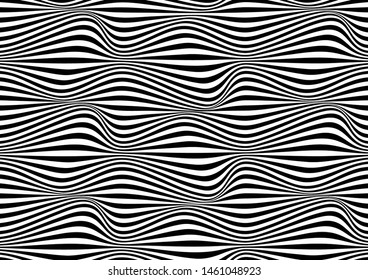 Abstract background in black and white with wavy lines pattern. 