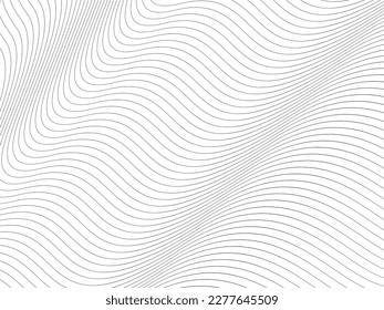 Abstract Background in Black and White with Wavy Lines Pattern