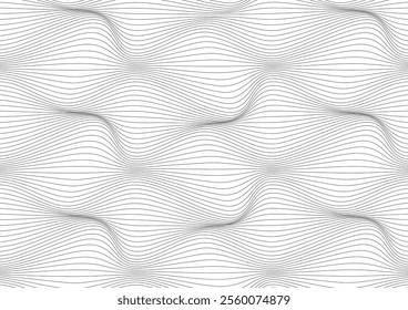 Abstract background in black and white with wavy lines pattern. Vector illustration.