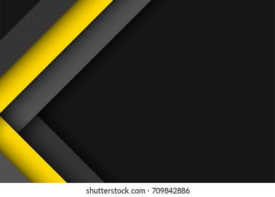 Abstract background. Black yellow corporate tech art. Vector material background