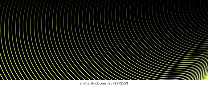 Abstract background with black and yellow curved lines. The background features a gradient with black and yellow hues and a smooth texture. Gradient wave background vector. Green background.