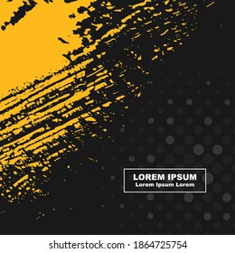 fondo abstracto Alimentación de color negro y amarillo grunge y semitono de círculo
