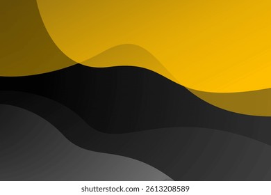 Abstract background Black and yellow wave layer. for template, poster, wallpaper, flyer design. Vector illustration