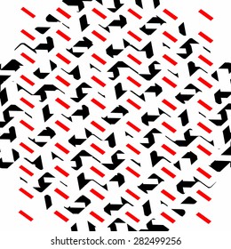 Abstract background in black,and red on white