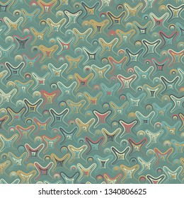 Abstract background, blank. Color blots and round elements on green.