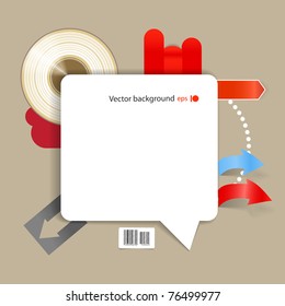 Abstract background of blank white speech cloud on the wall