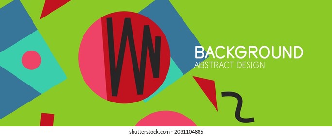 Abstract background. Blocks, lines, triangles, circles composition. Techno or business concept for wallpaper, banner, background, landing page